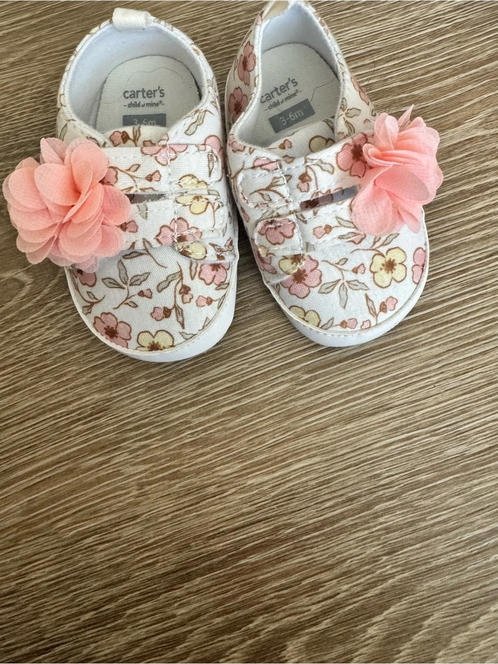 Carter's Floral Baby Girl Slip-On Shoes with Pink Flower Accent